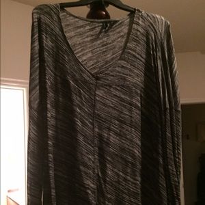 Black and silver knit top