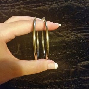 Lds Designer Sterling Large Hoop Earrings