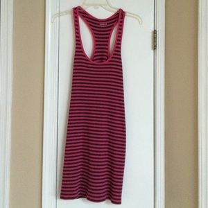 Black & pink striped racerback dress