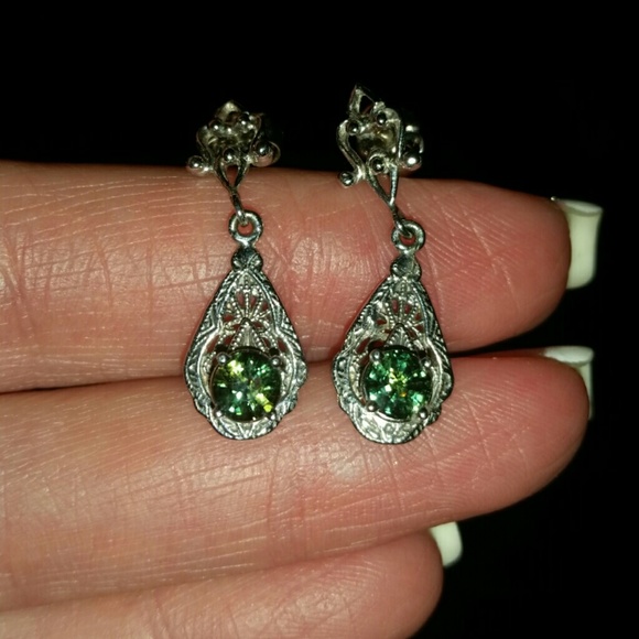 14KT White Gold Custom Dangle Earrings