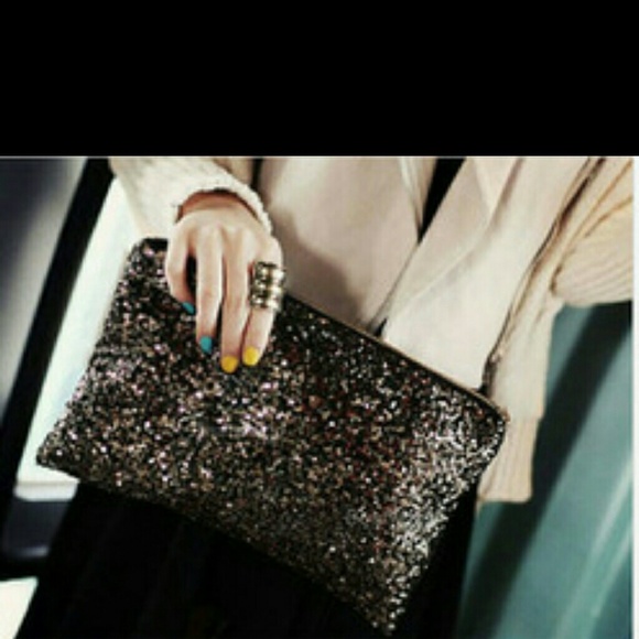 NEW Black sequin clutch!