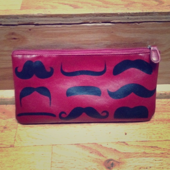 Red mustache clutch wallet