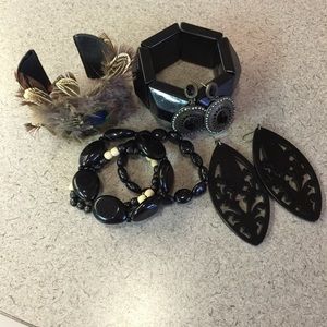 Black Jewelry Bundle-bracelets and earrings