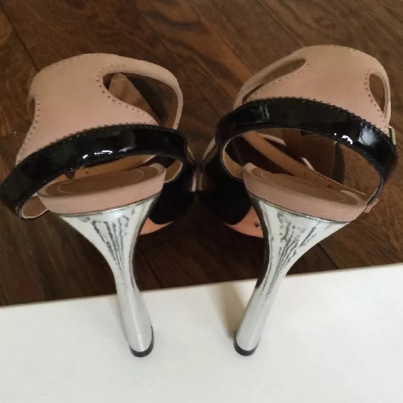 Schutz pink pump ankle strap silver high heels - Picture 2 of 4