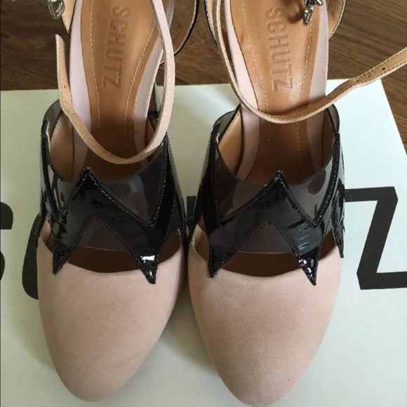 Schutz pink pump ankle strap silver high heels - Picture 4 of 4