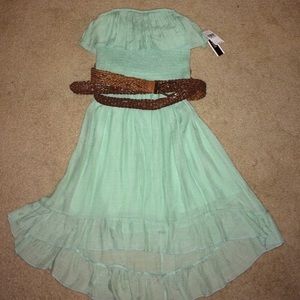 Mint strapless dress