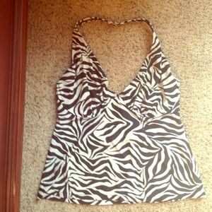 38 DD zebra print tankini
