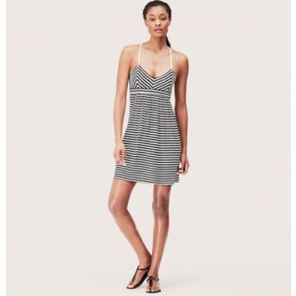 LOFT BEACH STRIPED SPAGHETTI SUNDRESS