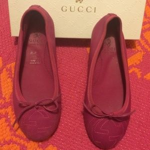 Pink double G gucci ballerina