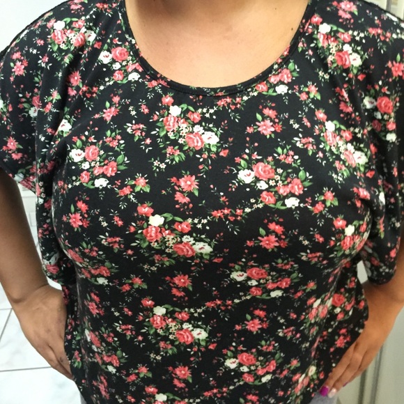 Cute floral and lace back top