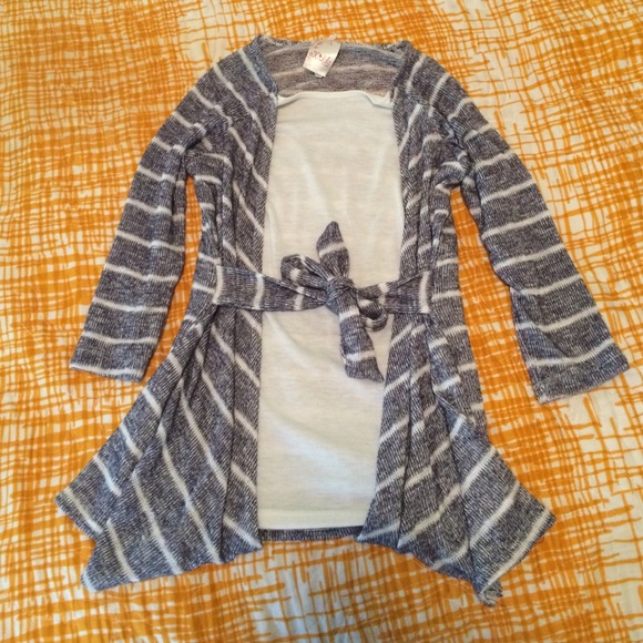 Navy blue and white striped top