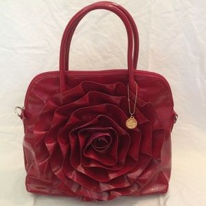 Big Buddha Red Rose Purse with attachable strap
