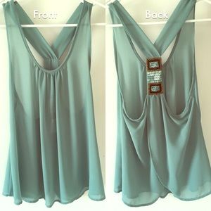 Jella Couture Sea Blue Flowy Tank