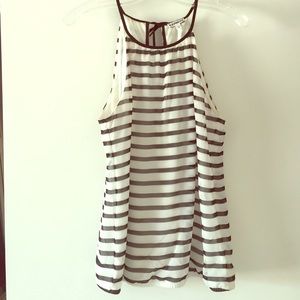 Express Black White Stripped Tank, size M