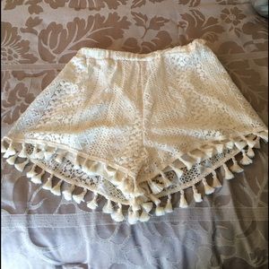 BP Nordstrom White Lush Crochet Shorts