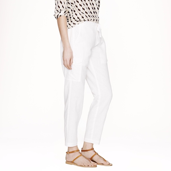 J. Crew BEACH CARGO PANT in White Size 2 NWT - Picture 2 of 4