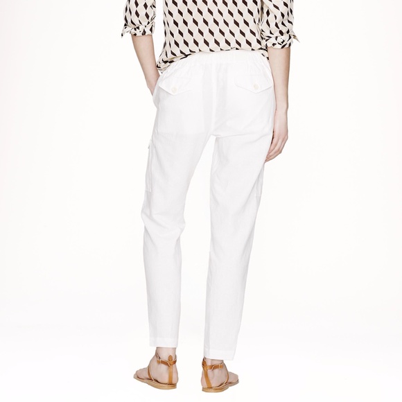 J. Crew BEACH CARGO PANT in White Size 2 NWT - Picture 3 of 4