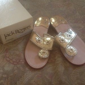 Brand new in box gold Jack Rogers