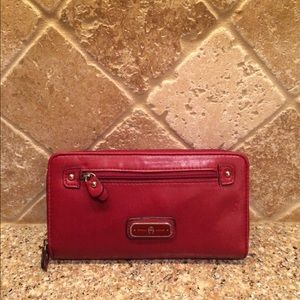 Red leather wallet