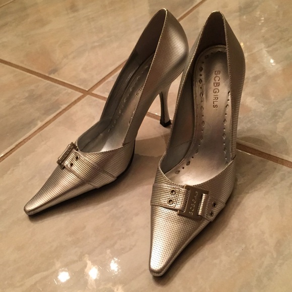 BCBGirls Silver Pointed Pumps