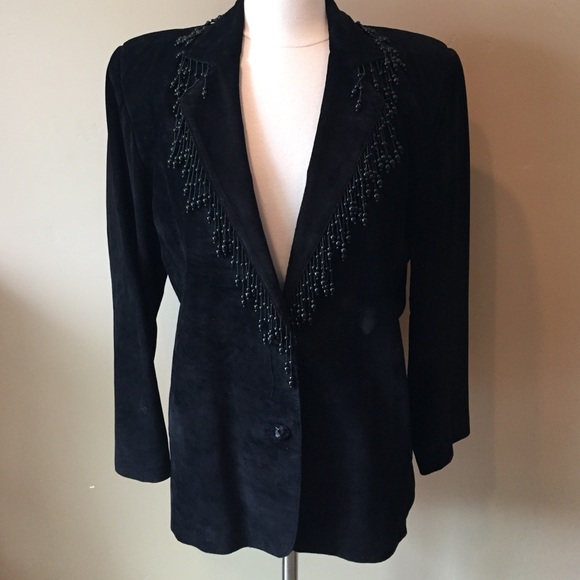Giovinezza Moda Corp by Rocco D'Amelio Jackets & Blazers - Vintage suede jacket with beaded fringe