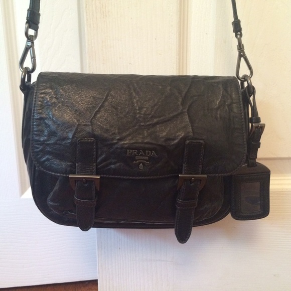 Authentic PRADA Black Leather Shoulder Bag