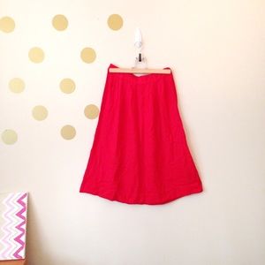 Red midi skirt