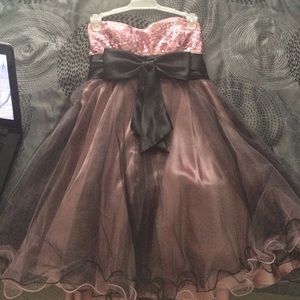 Pink and black party dress