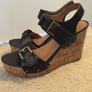 Black Strappy Wedges