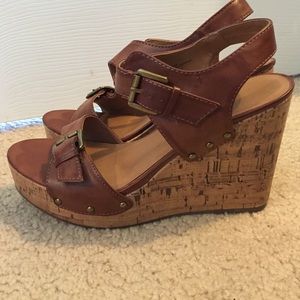 Brown Strappy Wedges