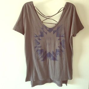 Roxy Grey Cotton Flow Top, size XS
