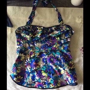 Anthropologie floral halter top