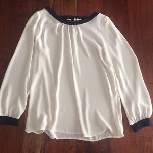 LOFT Cream and Black Top