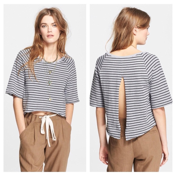 Free People Tops - 🚫FINAL PRICE🚫Free people striped open back shirt