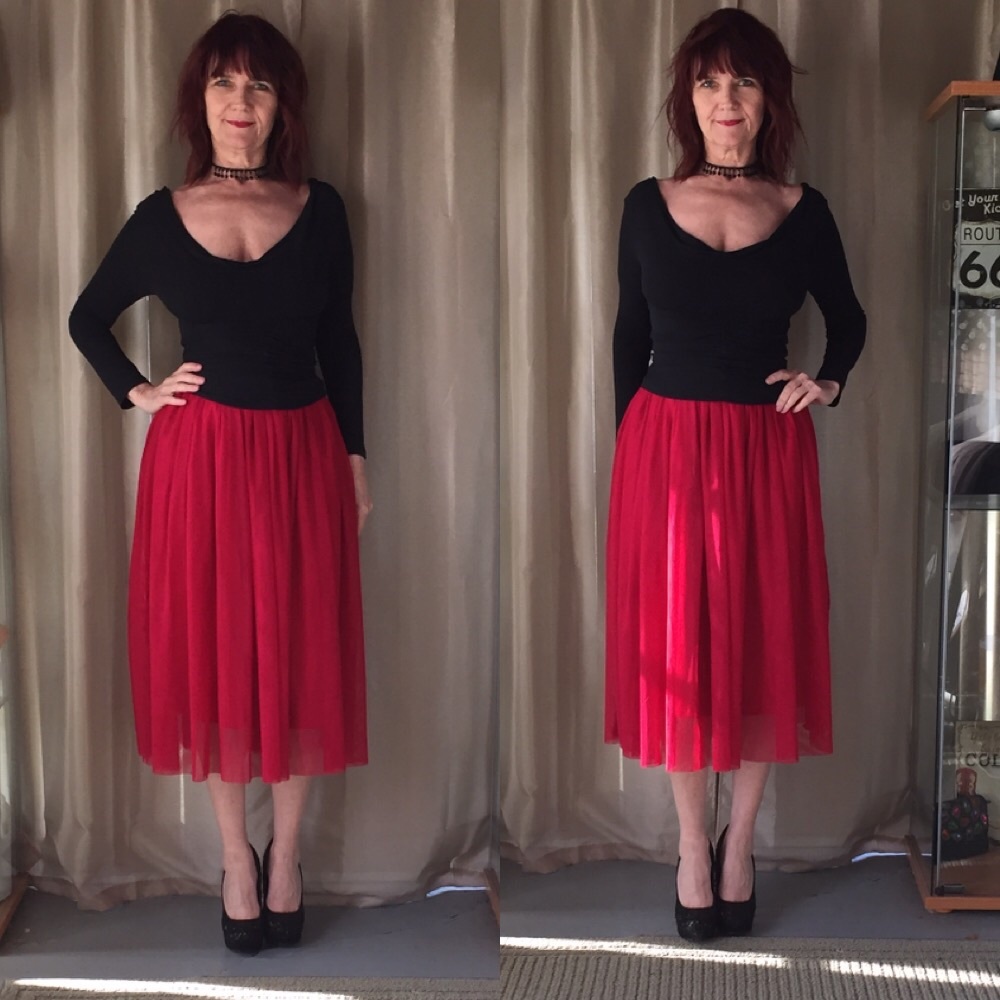 NEW IN PACKAGE RED TULLE LINED SKIRT