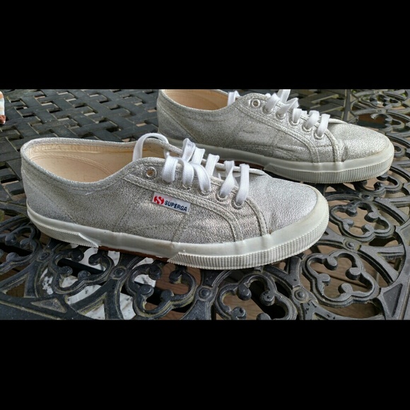Superga silver shoes