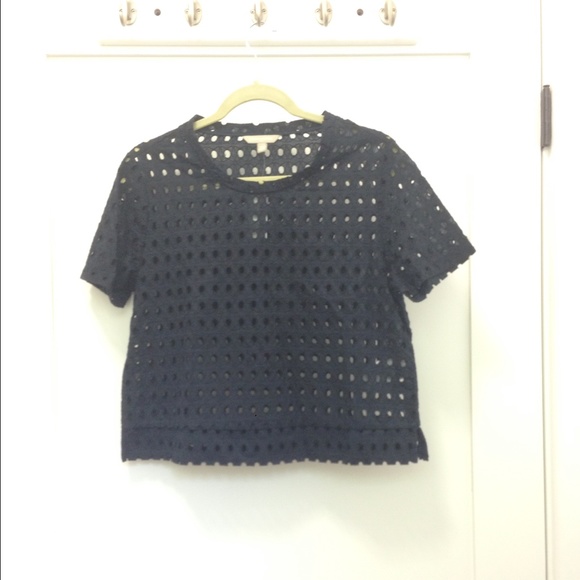 Banana Republic Navy Eyelet Top - Picture 3 of 4