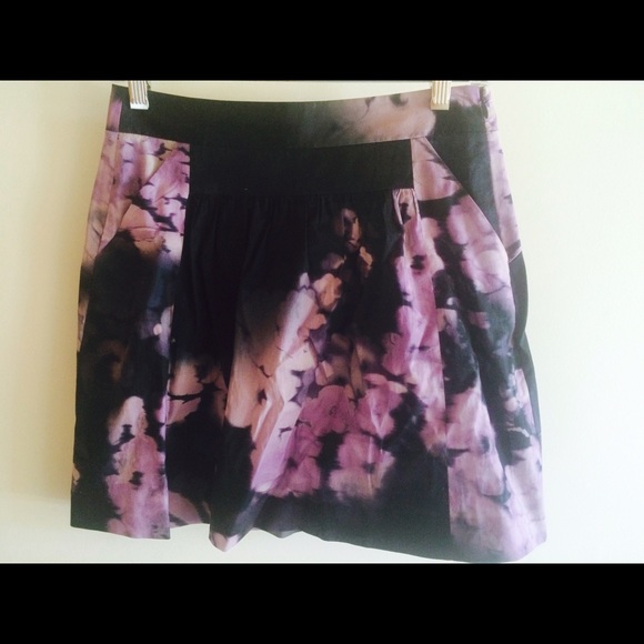 Theory floral A-line skirt