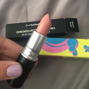 Mac cosmetic lipstick in "innocence beware."