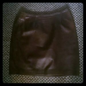 DKNY vintage brown leather skirt