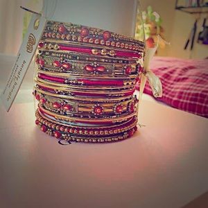 Amarita Singh gold and red bangles set NWT