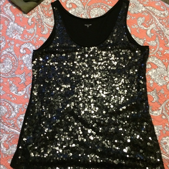 Garnet Hill Tops - Garnet Hill black sequin shirt.