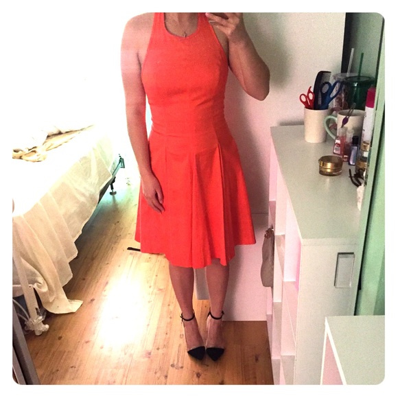 Bright Orange Halter Top Dress