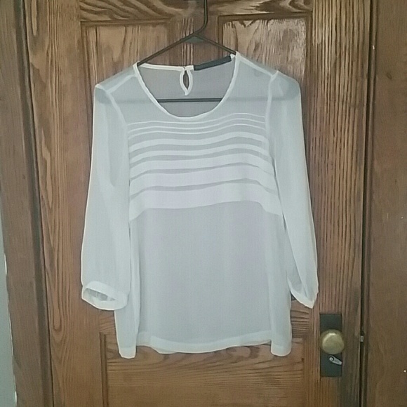 Zara chiffon white top