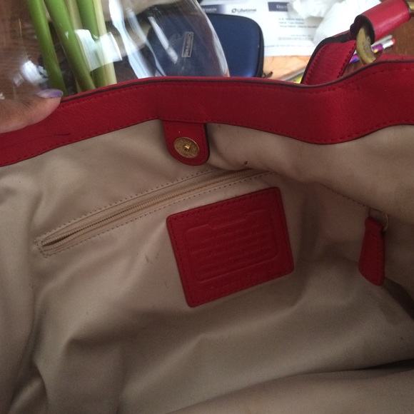 Coach  Red leather Handbag - Picture 4 of 4