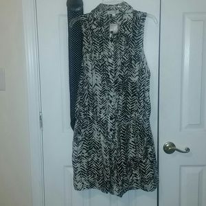 Black and White Linen Romper!