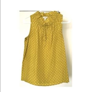 J. Crew Polka-Dot Ruffle Blouse - Lime Silk 0 NWT J. Crew Polka-Dot Ruffle Blouse - Lime Silk 0 NWT