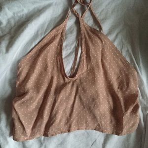🚫️️️SOLD 🚫 Brandy Melville Pink Polka Dot Top