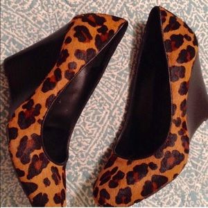BCBG Generation Calf Hair Leopard Wedge