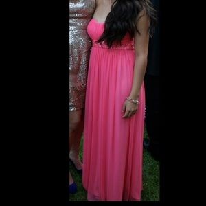 Long Cache coral  prom dress